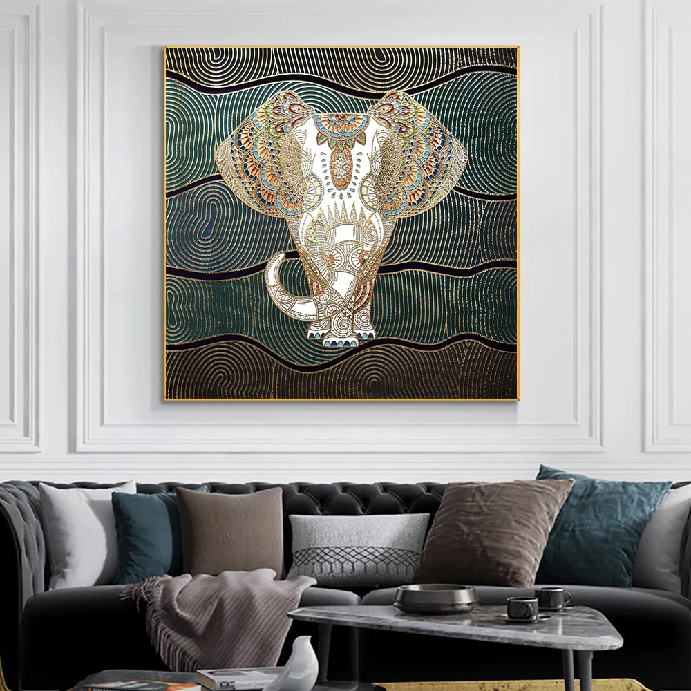 Modern art Abstract Animal Canvas Paintings on Wall Art Picture Maternal Love Elephant Canvas Poster Prints Paintings Home Decor