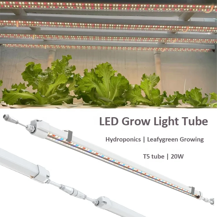 Waterproof T8 Grow Light Clone LED 4ft 20W vertical racks growth microgreen supplementary nft hydroponics T8 Led grow light tube