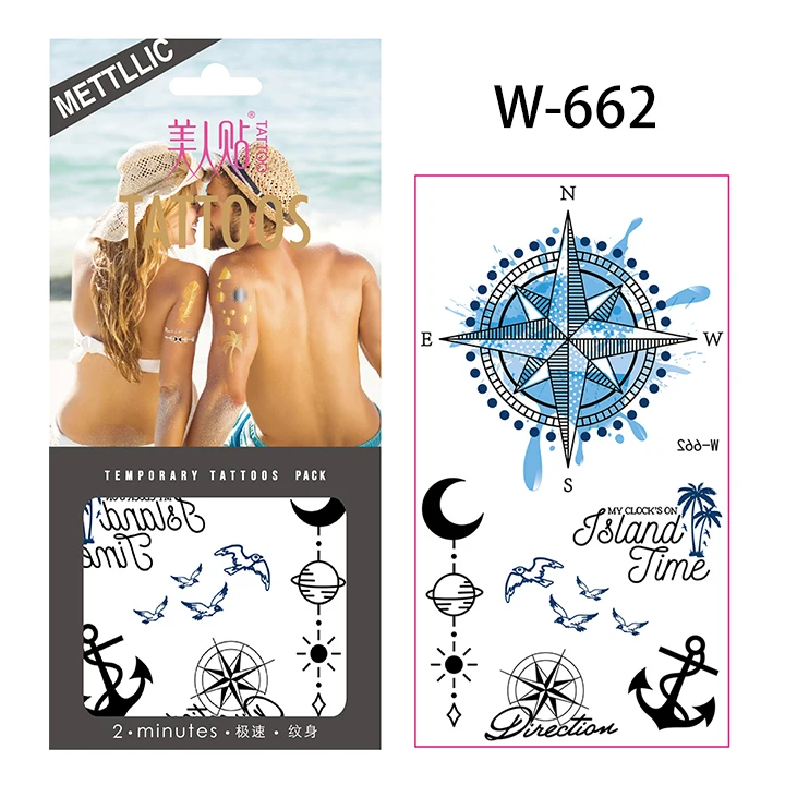 Large inventory Wholesale multicolour Waterproof Temporary water transfer printing Tattoo Sticker