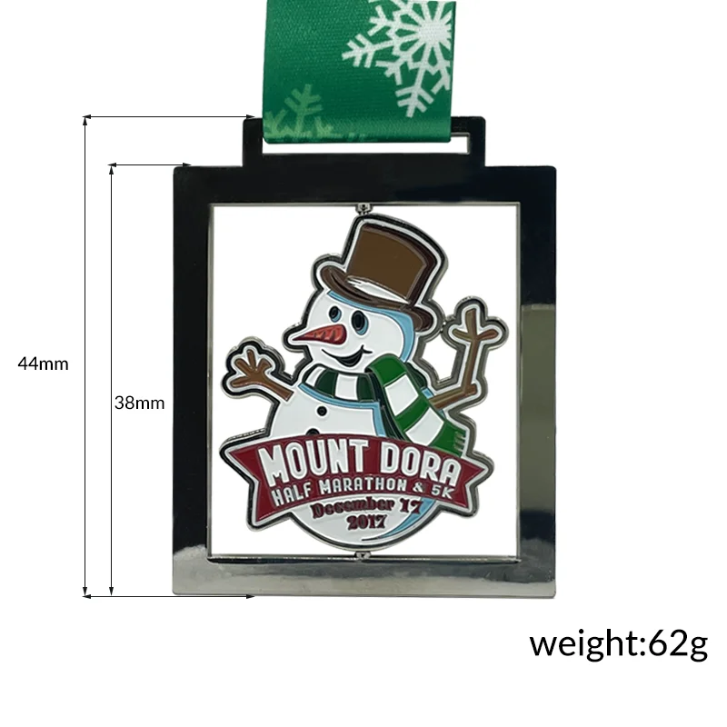 Custom Race Medal Cartoon Cute Pattern Christmas Snowman Medal