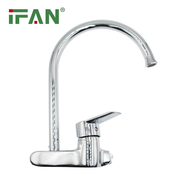IFANPLUS Electroplating Process Kitchen Faucet Copper Main Body Plastic Mesh Bubbler Kitchen Faucet