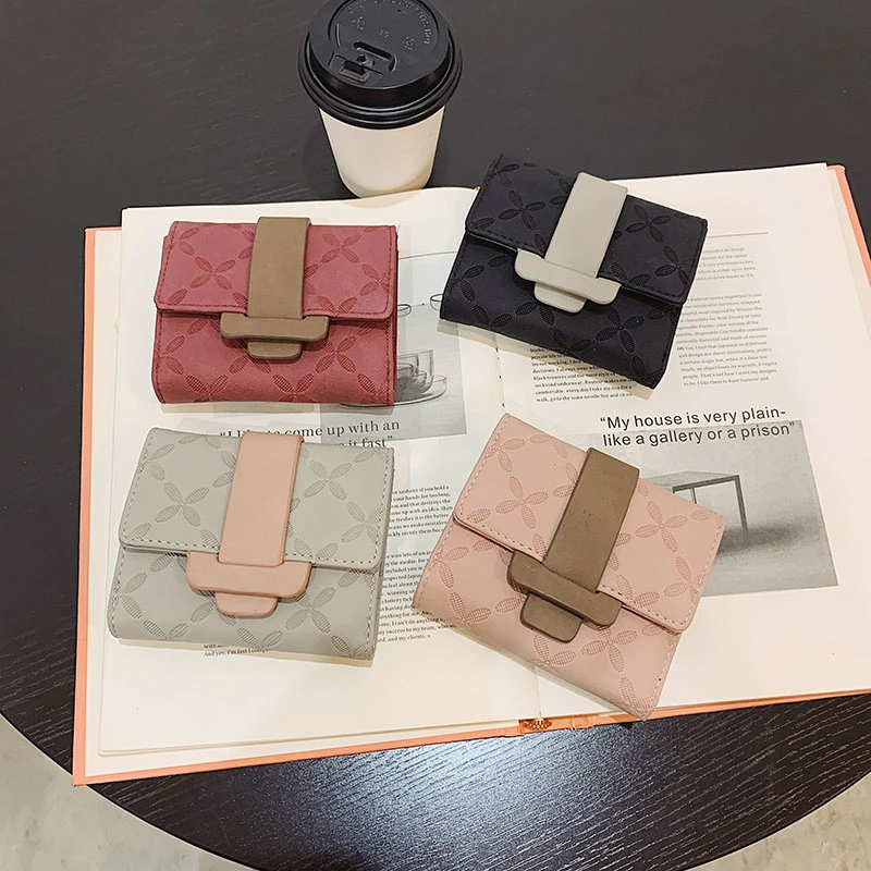 2023 New Minimalist Small Short Cheap hot selling PU leather women customize leather wallet women leather wallet