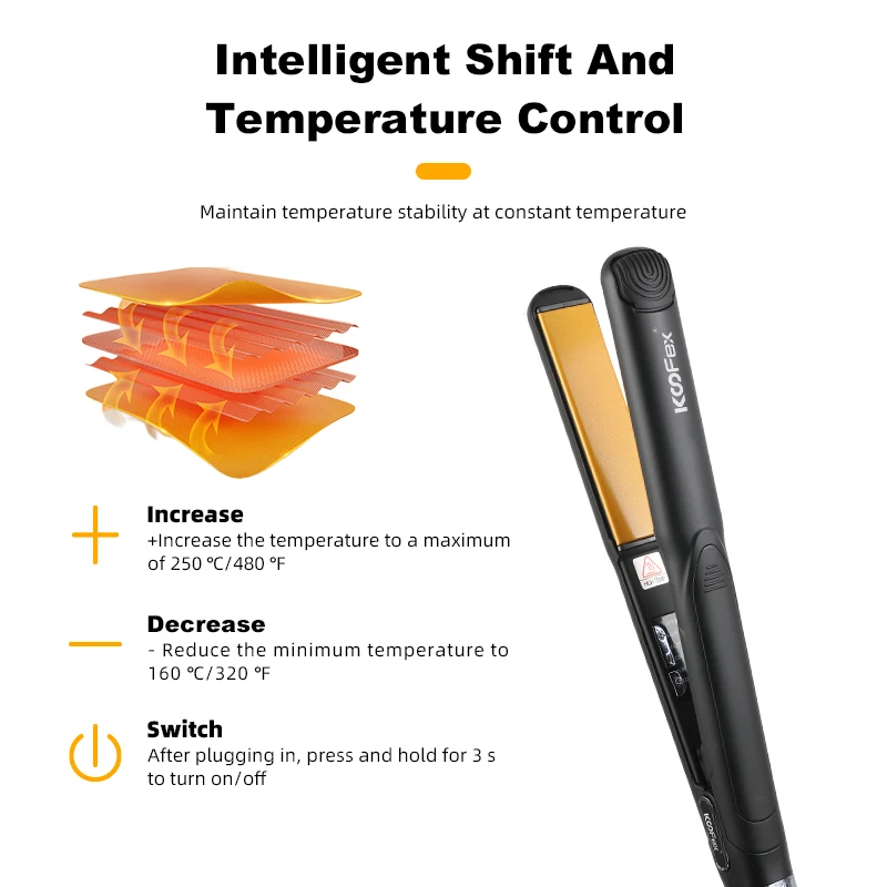 Koofex Barber Machine 480 F High-Temperature Straightener Intelligent Constant Temperature Steam Pod Hair Straightener
