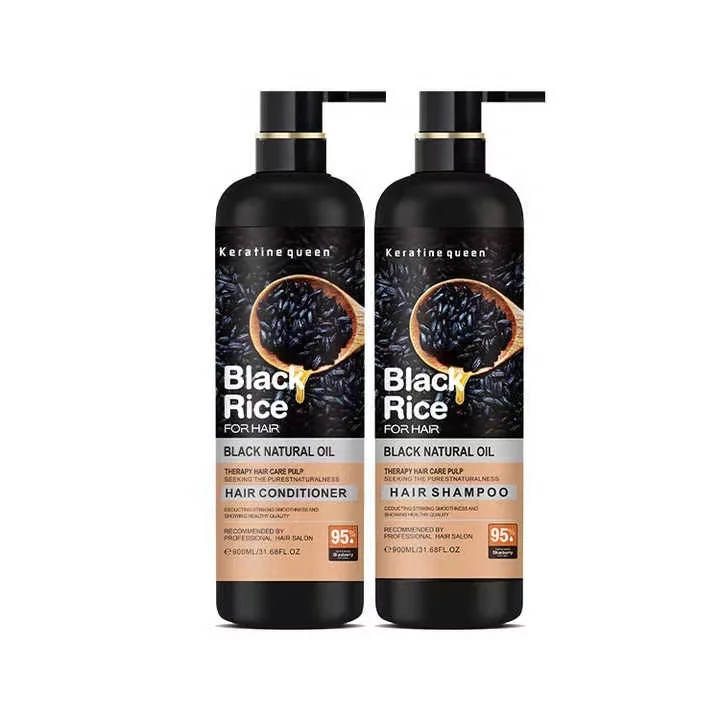 Hot Selling Hair Growth Black Rice Water Shampoo for Vegan Nourishing Hair Care Shampoo
