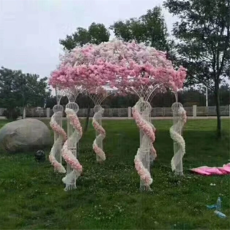 Outdoor Arch Six-pillar Pavilion European Style Gazebo Wedding Decorations for Stage Ceremony