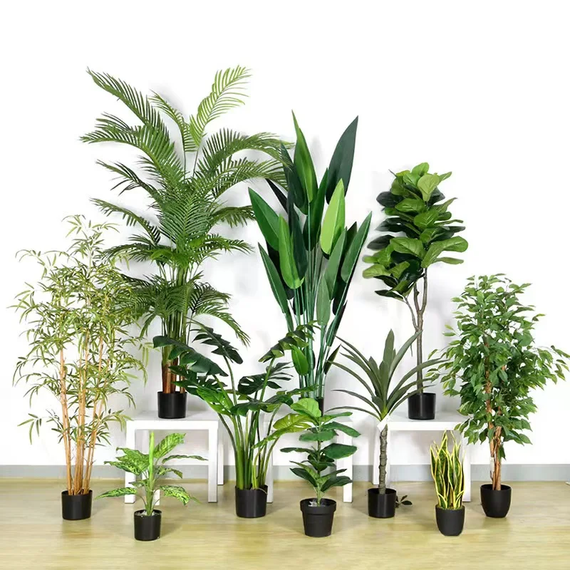 Artificial plants Tree home decor bonsai tree plastic plants pots garden landscaping modern fake plants indoor palm
