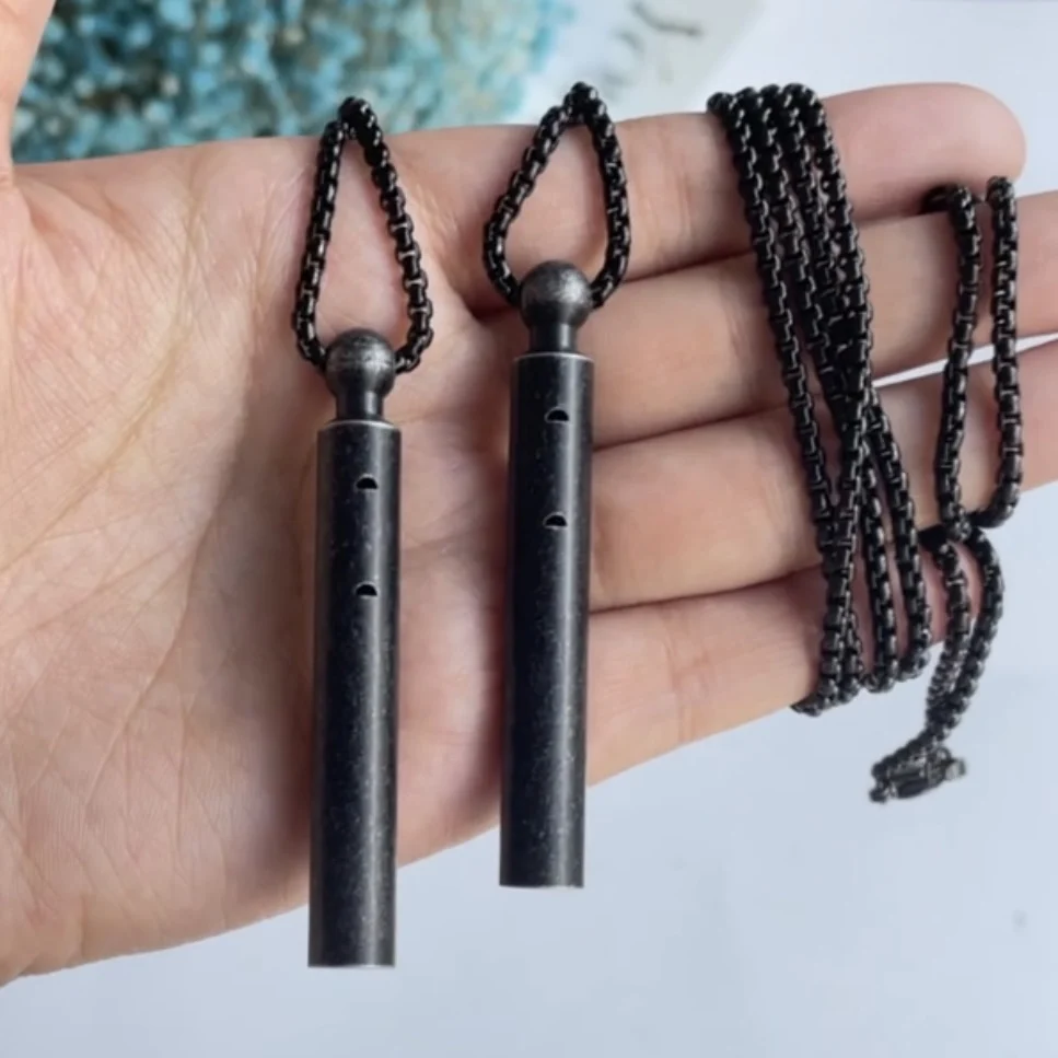 Customized Breathwork Tool Whistle Necklace Natural Calming Relief Meditation Stress Anxiety Relief Mindful Breathing Necklace