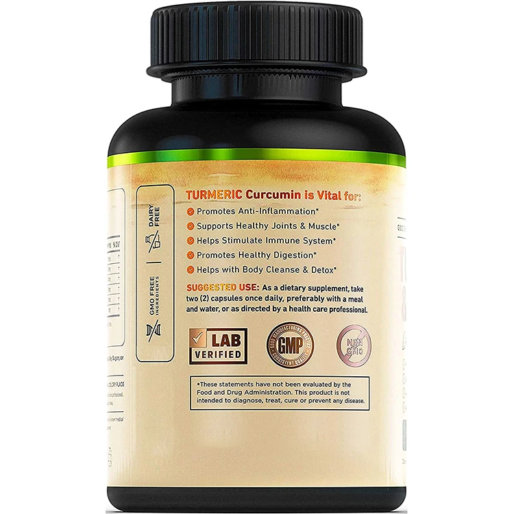 Недорогая Органическая травяная пищевая добавка для здоровья иммунная система экстракт корня куркумы и имбиря в капсулах