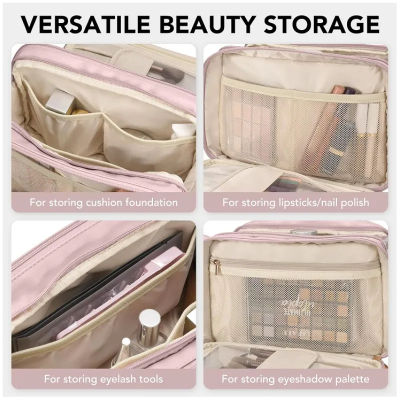 Luxury PU Leather Cosmetic Bags Multifunctional Women Travel Girl Toiletry Bag Durable Makeup Bag