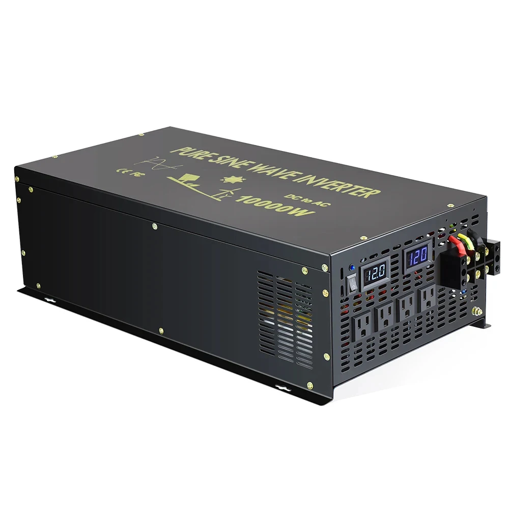 20000W Peak Pure Sine Wave Power Inverter 12V DC to 220V 10000W 12V/24V/48V to 120V/240V AC Solar Generator Inverter Transformer