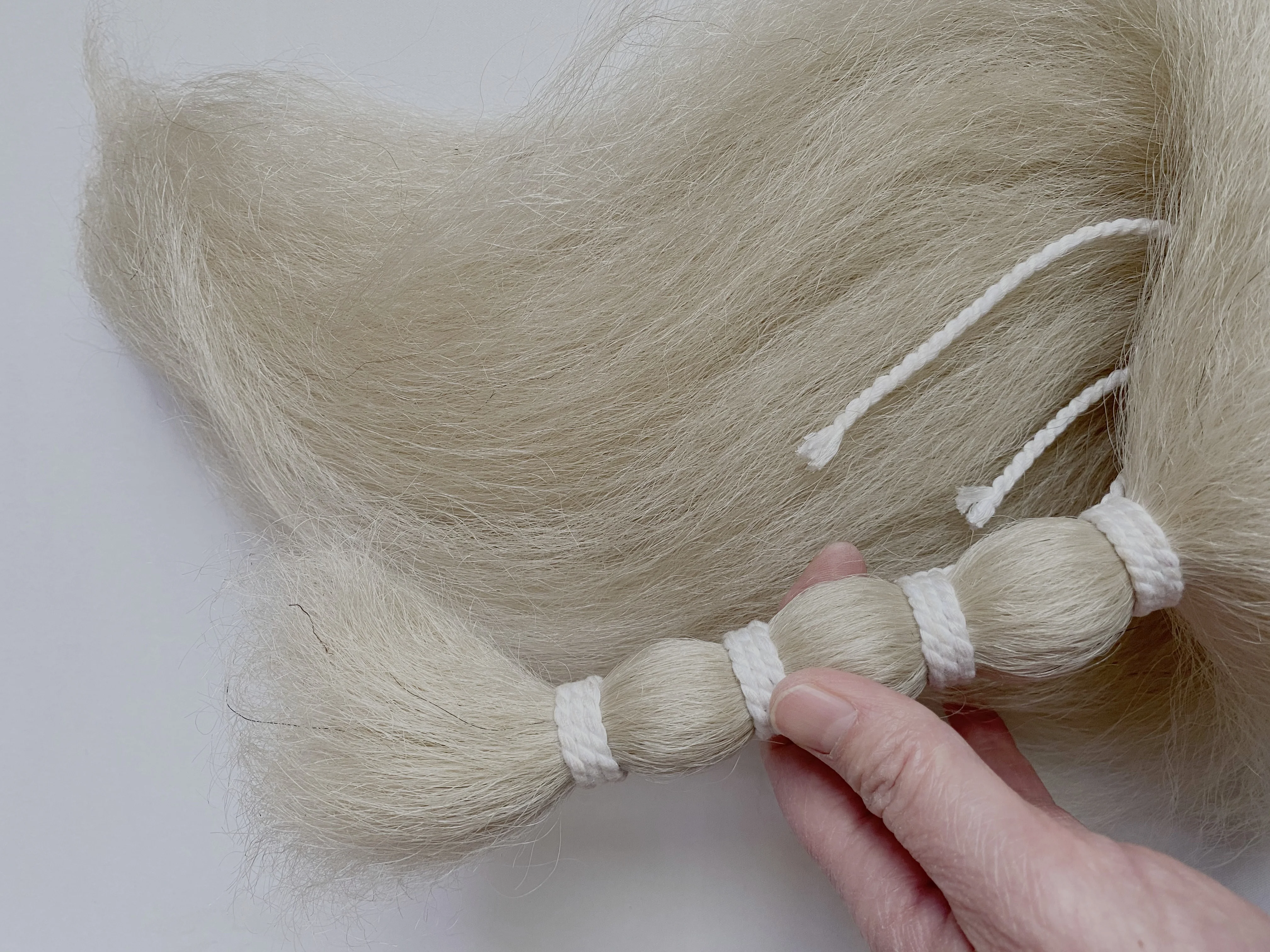 2023 animal hair bundles 100% washed yak tail hair natural white color 26'- 28'