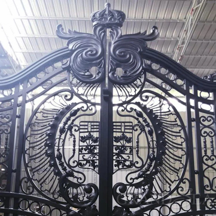 Mansion Front Gate Iron Door Luxury Entrance Doors Solid Wrought Iron Doors Security Top Grade