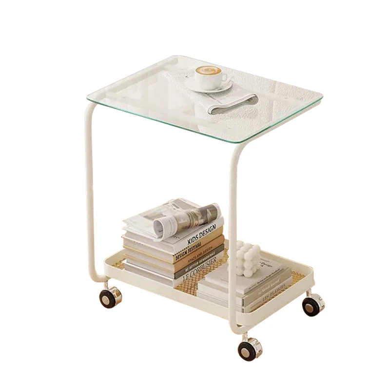 High Quality  Coffee Table  Living Room Furniture Modern Bedside Movable End Table on Wheels