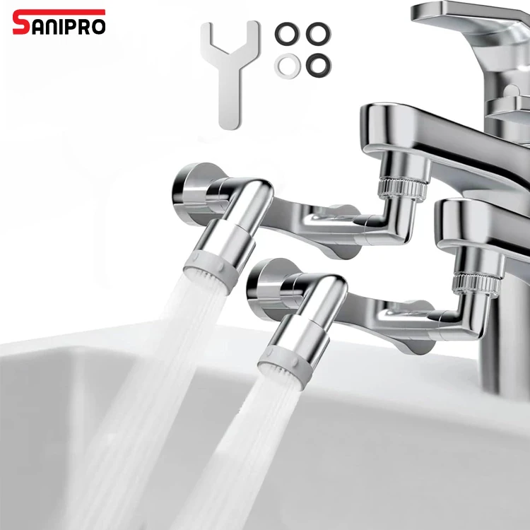SANIPRO 1080 Rotatable Universal Filter Faucet Extender for Bathroom Kitchen Sinks, Faucet Tap Attachment Extension Aerators