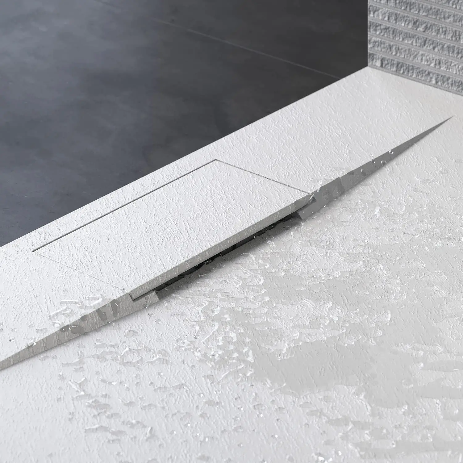 UK Hotel Ultra Flat New Square Shower Pan Old Stone Smc Shower Base