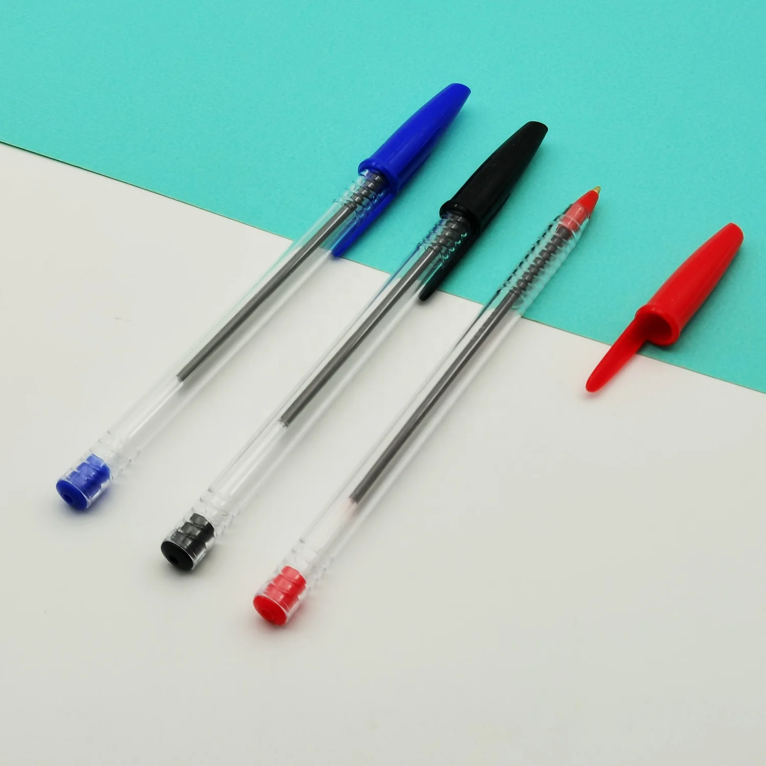 Wholesale manufacturer customised ball point pen business ballpoint blue red black ink office pen for dtudent
