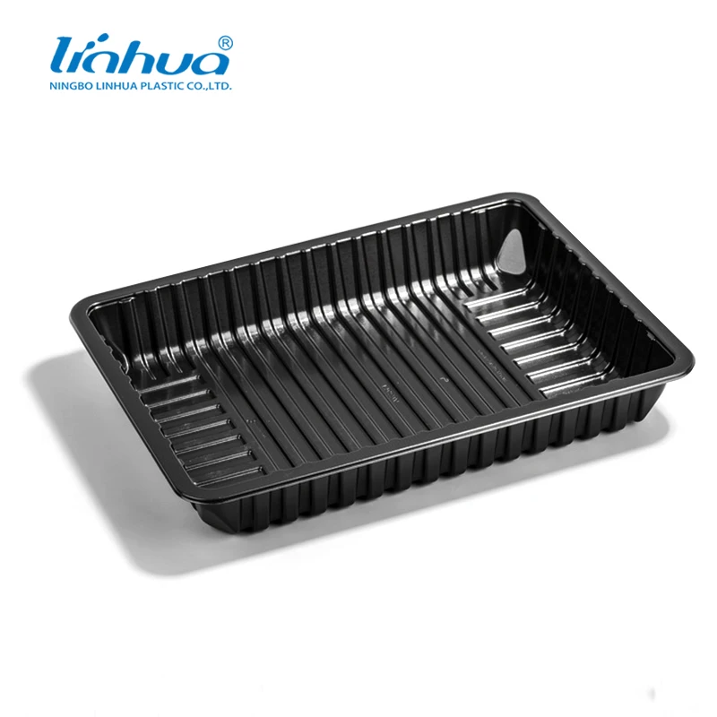 
map tray Customized Black PP With EVOH MAP Tray Food Grade Plastic PP Trays For meat Food Packaging Container 