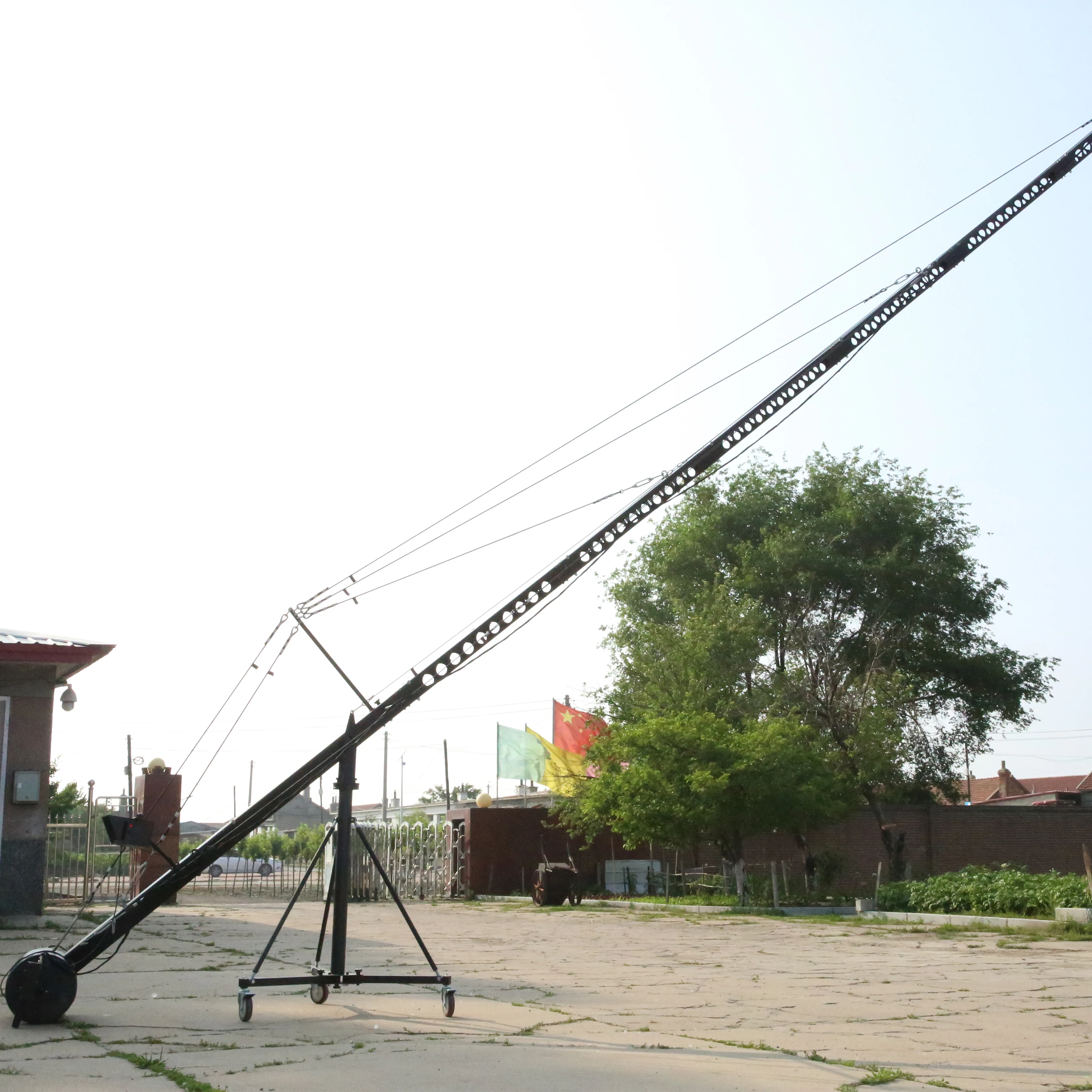 HOT SALE 10m 130mm Triangle Rocker Arm Electronic Video Camera Jib Crane with 2 Axis Head