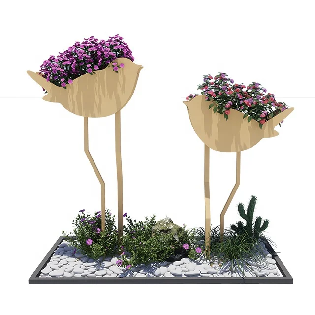 Street flower planter use Galvanized Steel Custom color and size factory direct