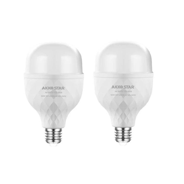 AKKO STAR IC Drive LED Chip 15W/20W/30W/40W/50W B22 E27 185-265V T Shape PP-Cover LED Bulb Light