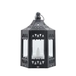 Wedding Home Decor Black Plastic Ramadan Moroccan Mini Votive Led Tea Light Mini Candle Lanterns Holder
