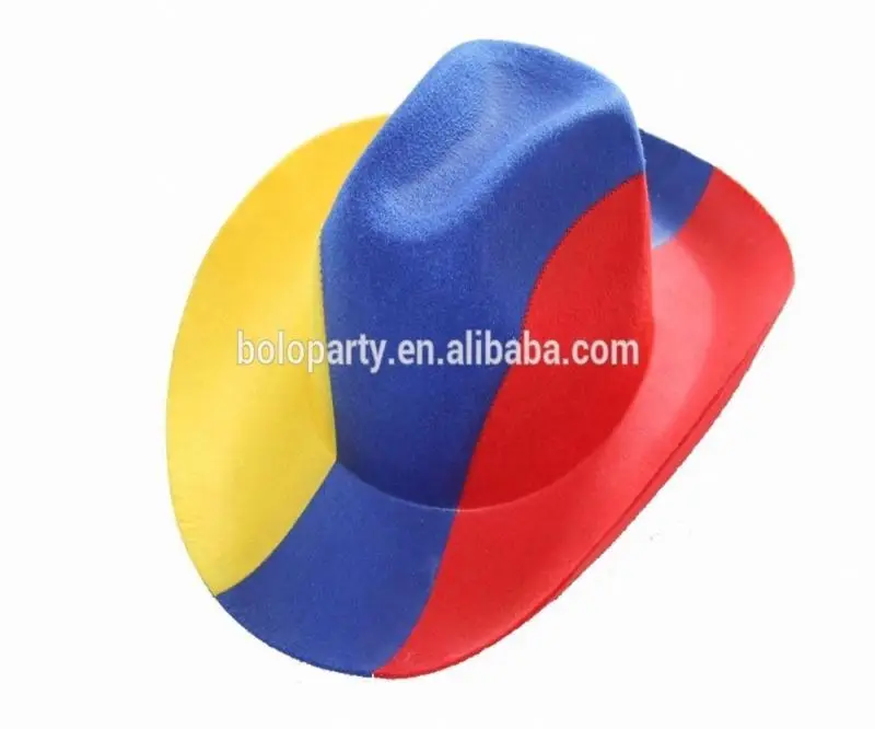 Spain cowboy hat with Spanish nation flag EVA flocking cap