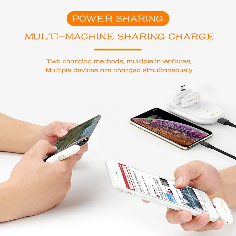 Original Finger pow 2 Mini Fingerpow Charging Power Bank Emergency Power Bank Portable Magnetic Mobile Fast Charger Power Bank