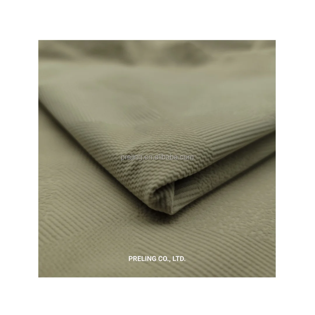 New design polyester with palm desert pattern flocking stretchy fabric for fashion jacket coat vest clothing