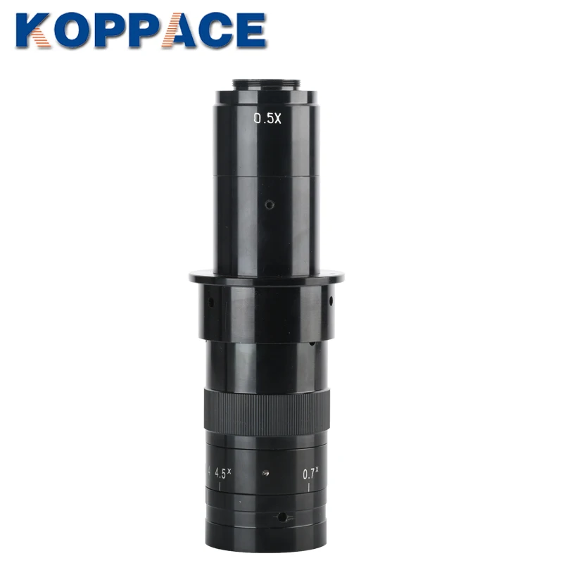  Промышленный монокулярный микроскоп KOPPACE 32X-205X линза 0 5x окуляр 7x-4 объектив с зумом 25 мм C-образное крепление непрерывного