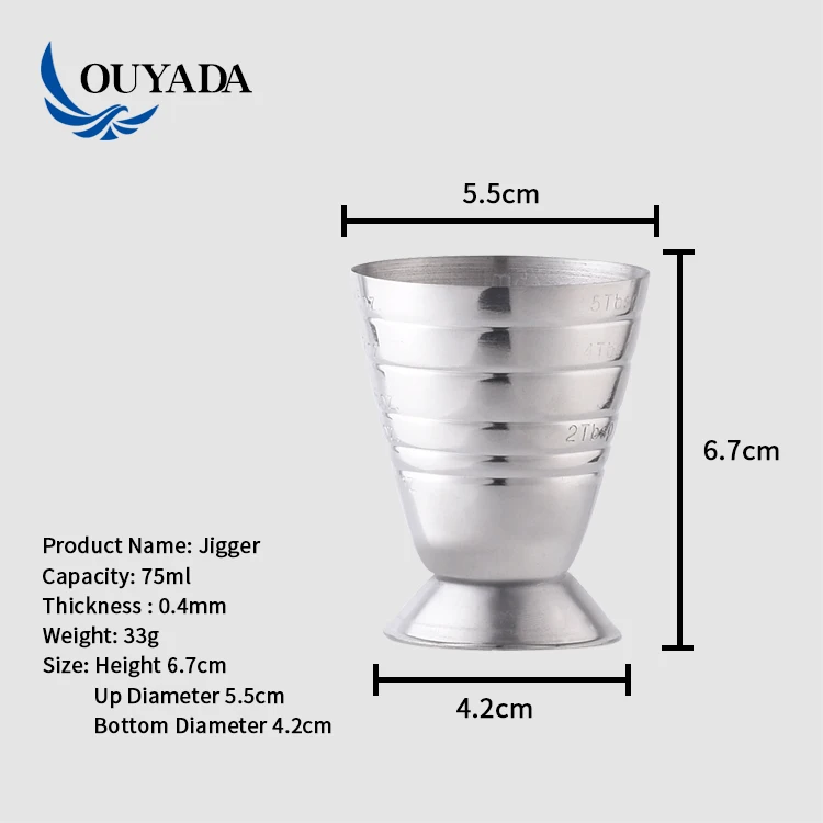 
OUYADA 30/60ml big stainless steel jigger 