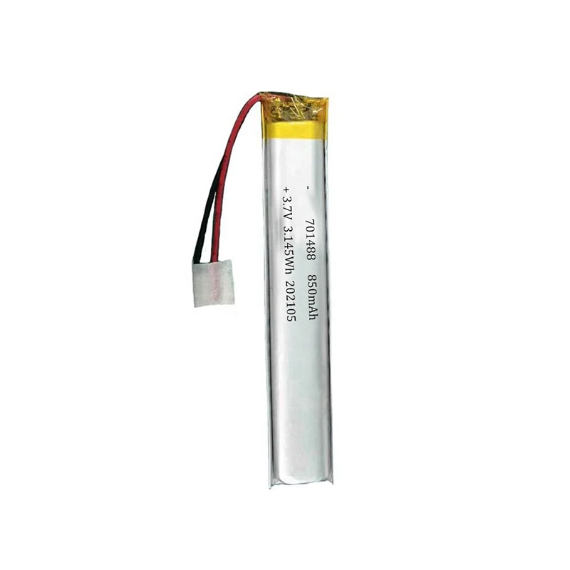 Free Sample Rechargeable Lithium Battery 701488 850mAh 3.7V Ultra-thin Lipo Battery For Reading Pen With PCM And Wires