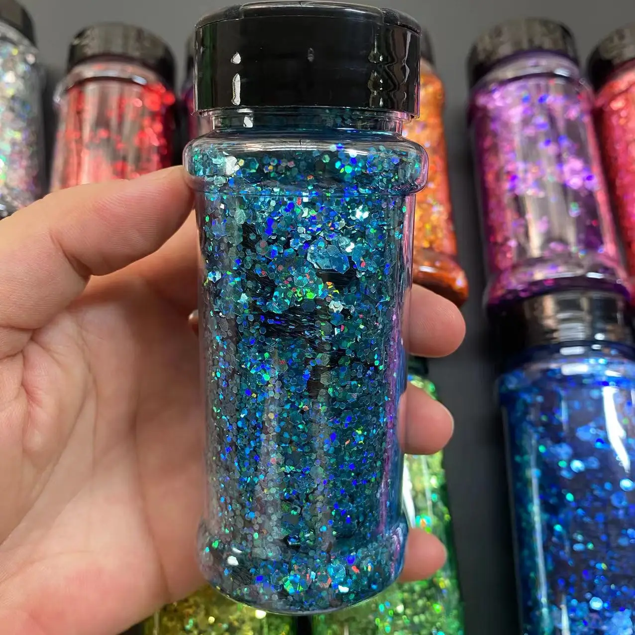 Bulk Sparkly Shiny Mixed Glitter 2Oz Shaker Bottle Chunky Nail Chunky Glitter Bulk