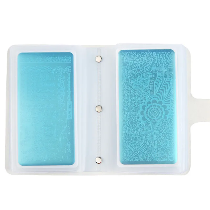 Factory selling Laser snake pattern nail art stamping plate bag 4 design plate bag