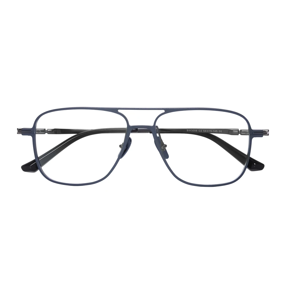 BW3006 Fashion twin bridge pilot oversized aluminum frame optical prescription glasses