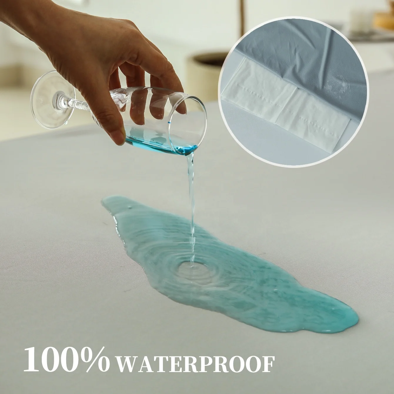 Wholesale Waterproof Bed Cover Mattress Protector Twin Full Queen King Polyester Fabric Hypoallergenic Fitted Bed Sheet