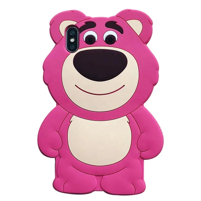 Hot sale 3D cartoon cute bear pattern with lanyard customized  cell phone case 11 12 pro max mobile phone case For iphone