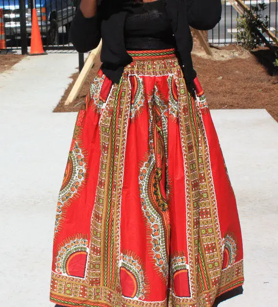 Supplier of African Dashiki Long High Waist Maxi Skirt For Women Ladies Girls In Free Size