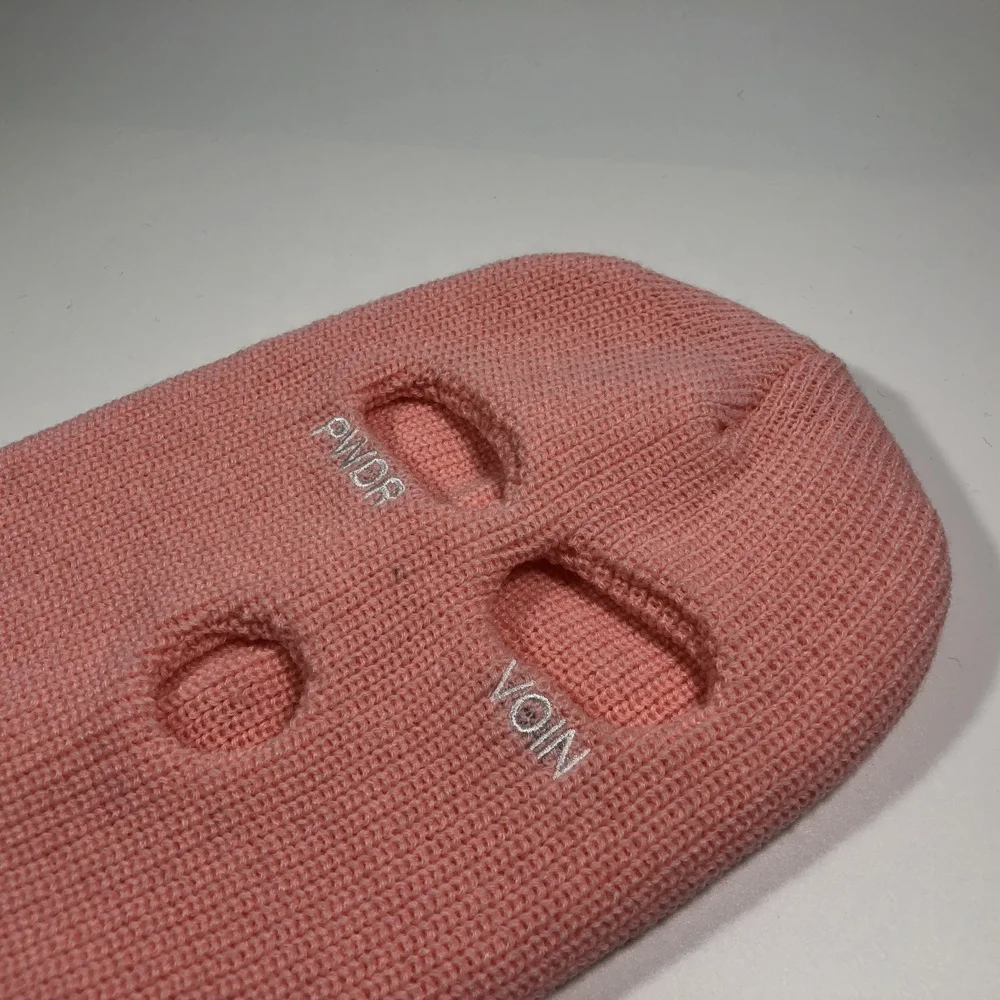 OEM winter 3 hole balaclava ski mask custom logo embroidery earflap full face beanie hat