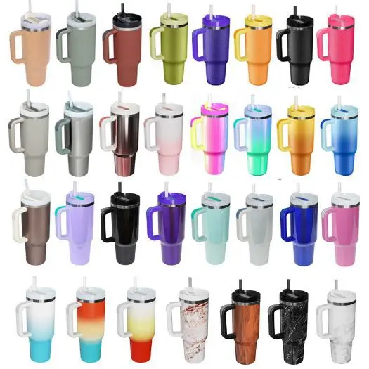 40oz ice mug second-generation stainless steel car handle beer to keep hot and cold spot.