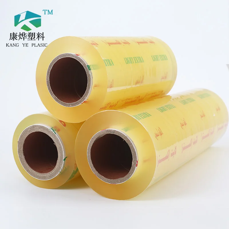 Food Grade PVC Stretch Cling Film Clear Plastic Roll for Supermarket Food Wrapping PVC Cling Film Wrap 10/12mic 1500m Jumbo Roll