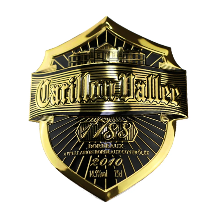 New High Quality Luxury Wine Metal Label Plate Decorative Perfume Bottle LOGO Aluminum Sticker Labels wine bottle sticky label