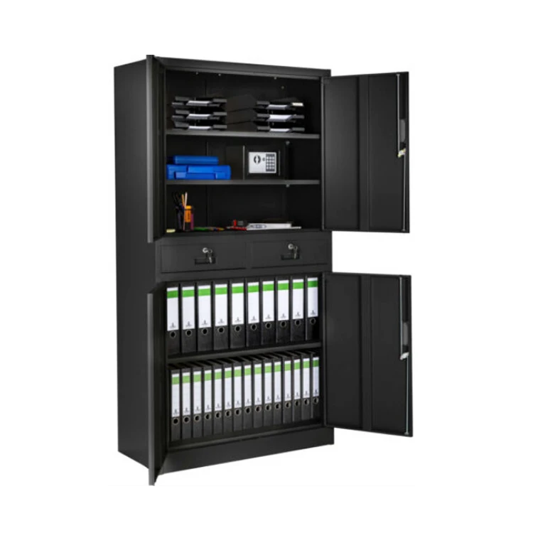 Multipurpose 2 Door Metal Filing Cabinet/2 Door Steel File Storage Cabinet with 4 Shelves