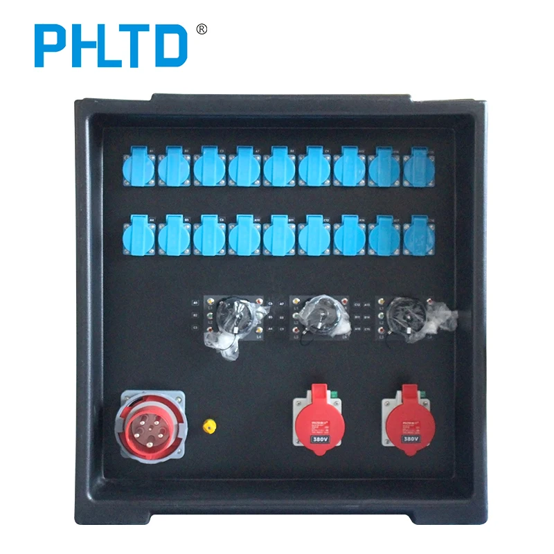 HIGH Quality 19 core socket plug IP65 Distribution Box Waterproof Plastic Industrial Socket Box