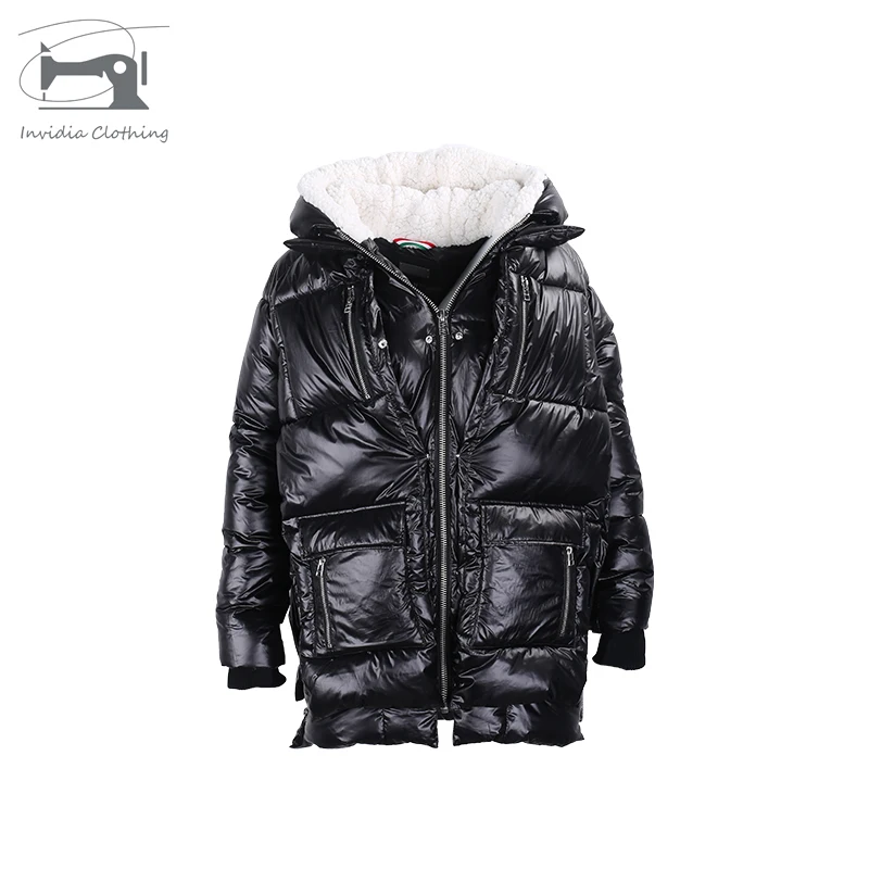 
Women Padded Coats Ladies Fashion puffer Jacket Hooded lined with soft fake fur 