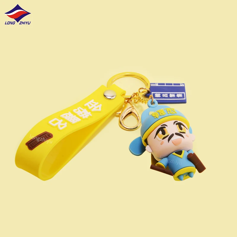 Longzhiyu 17 Years Factory 3D Custom Keychain Chinese Style Character PVC Keyring Personalized Design Promotional Gifts