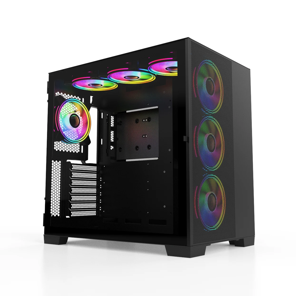 SAMA 360 мм радиатор корпус atx из закаленного стекла компьютер OEM двухсторонний стеклянный сетчатый ПК для