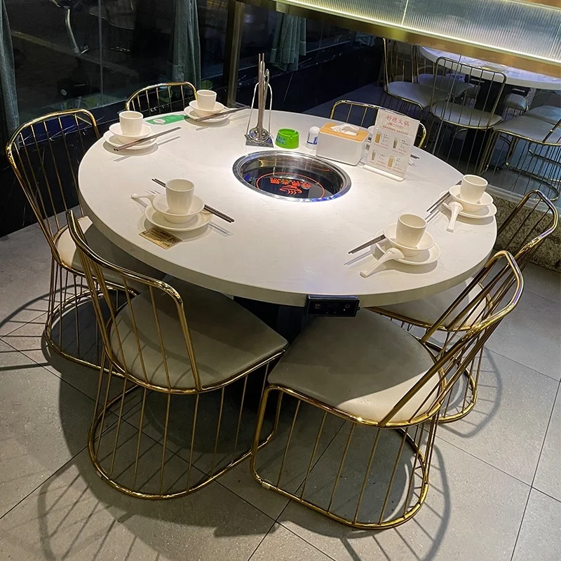 Customizable Hot Pot Table Smokeless With wire Control Switch Stainless Steel Hot Pot for restaurant hot pot Table