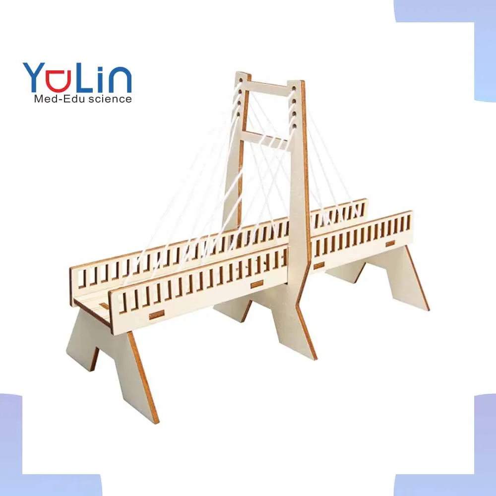 Wooden Educational Toys for Kids Wooden DIY Cable-stayed Bridge Materials Bag DIY Toys