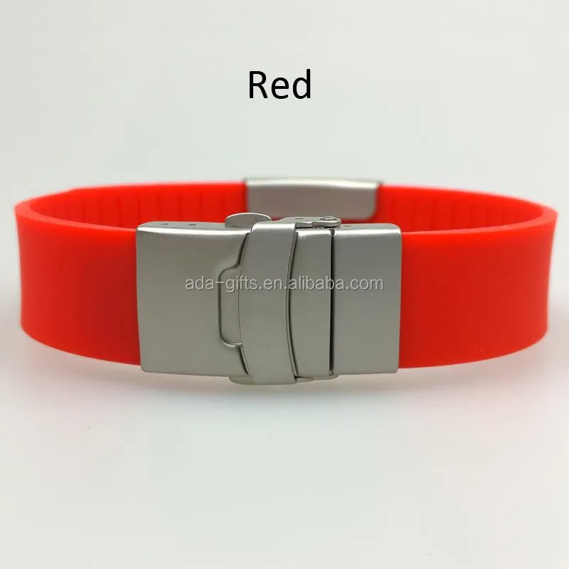 custom metal plate engrave silicone bracelet with clasp