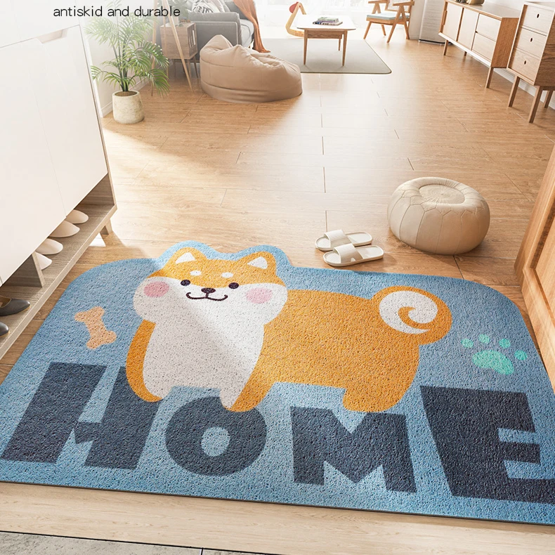 Big Size Rubber Floor Mat Uv Printing Cartoon Pattern Coil Printing Outdoor Door Mat Padded Entrance Floor Mats